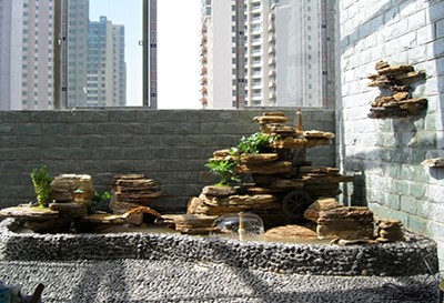 室內假（jiǎ）山噴（pēn）泉效果圖